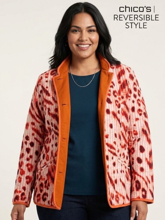 Chico's Jackets & Blazers - Chico's Vibrant Animal Print Blazer Size 2X REVERSIBLE.NWOT
